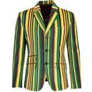 Madcap England Offbeat Cord Stripe Boating Blazer in Stone, Teal and Blue MC502