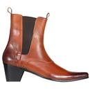 Madcap England Outlaw Leather Mod Cuban Heel Chelsea Boots in Tan