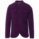 Madcap England Pepper Men's 60s Mod Cord Tunic Jacket in Imperial Purple