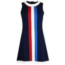Madcap England Polly 1960s Mod Stripe Front Mini Dress