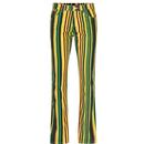 Madcap England Psycho Stripe Slim Cord Trousers in Yellow Cream