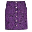 Madcap England Suzie Paisley Twill Mini Skirt in Black and Purple MC1114