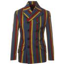 Madcap England Rare Breed Hendrix Stripe 60s Mod Double Breasted Blazer Jacket
