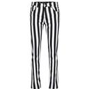 Madcap England Roller Coaster Striped Slim Jeans in Black and White MC1072