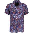 Madcap England Ditsy Floral Rayon Hawaiian Shirt in Blue MC1076
