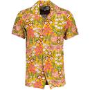 Madcap England Floral Rayon Hawaiian Shirt in Mustard MC1078