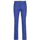 Madcap England 60s Mod Slim Leg Mod Stripe Trousers in Classic Blue pictured from front