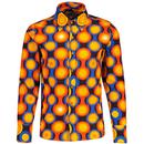 Trip Psych Out Abstract Mod Target Button Down Shirt in Ganache from Madcap England  