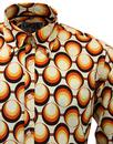Trip MADCAP ENGLAND Retro 70s Big Collar Geo Shirt