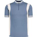 Madcap England 60s Mod Knitted Stripe Panel Cycling Top in Flintstone MC339