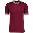 Madcap England Wilson Mod Pointelle Knitted Tipped T-shirt in Zinfandel MC1041