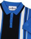 Fable MADCAP ENGLAND 60s Mod Stripe Knit Polo BLUE