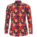 Madcap England Women's Retro 60s Mod Big Floral Print Shirt