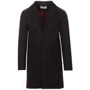 Madcap England Made in England 60s Mod Velvet Collar Dress Coat in Black