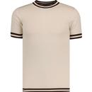 Madcap England Moon Retro Mod Knitted Tipped Tee in Birch