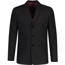 madcap england mens retro mod 3 button tailored blazer black