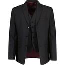 Alfie Madcap England 3 Button Mod Suit in Black