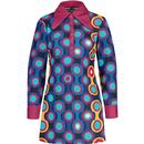 madcap england womens daydream psych out bold pattern mini dress jet set