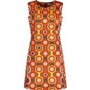 madcap england daytripper psych out 60s mod op art a line mini dress orange yellow