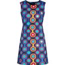 madcap england daytripper psych out 60s mod op art a line mini dress jet set blue
