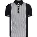 madcap england mens dogtooth pattern panel jersey polo tshirt black