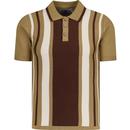 madcap england mens folklore vertical stripes knitted polo tshirt fallen leaves brown