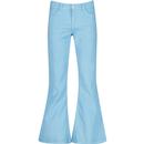 madcap england mens killer retro 70s cord flared trousers air blue