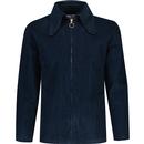 madcap england mens ziggy beagle collar cord zip through overshirt navy