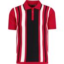 Folklore MADCAP ENGLAND Mod Stripe Knit Polo RED