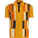 Madcap England Men's Comet Retro 1950s 60s Style Mod Polo Shirt in Golden Orange