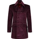 madcap england mens in crowd high collar double breasted velvet jacket wine