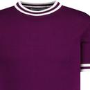 Moon Madcap England Mod Tipped Knit Tee Purple