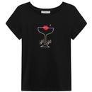 Mademoiselle Yeye Champagne O'Clock T-Shirt in Black