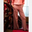 Mademoiselle Yeye One Step Beyond Trousers Retro 70s Houndstooth in Red