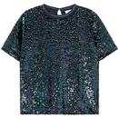 Mademoiselle Yeye 32214 Party Ready 70 Sequin Top in Green/Purple