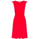 Mademoiselle Yeye Pick Me Up Retro Frill Occasion Summer Dress in Red
