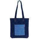 Mademoiselle Yeye Rebellion XL Tote Bag in Dark Blue Denim with Light Blue Pocket