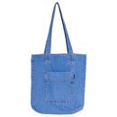 Mademoiselle Yeye Rebellion XL Tote Bag in Light Blue Denim