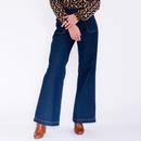 Mademoiselle Yeye Women's Retro 70s Wide Leg Denim Jeans