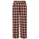 Mademoiselle Yeye Sunday Morning Women's Wide Leg Cropped Retro Trousers in City Plaid