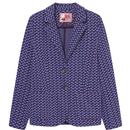 Mademoiselle Yeye Superbe Sonic Women's Blazer in Blue/Burgundy