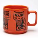 Magpie x Hornsea Pottery Retro 60s Cat Mug in Orange