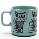 Magpie x Hornsea Pottery Retro 70s Cat Mug (Teal)