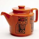 Magpie x Hornsea Pottery Retro 70s Cat Teapot in Orange MA1560