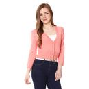 Mariel FEVER Retro 1950s Cropped Cardigan PINK