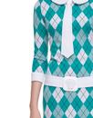 MARMALADE Retro 60s Argyle Mod Tie Dress Green