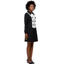 MARMALADE Two Tone Front 8 Button Coat In Cream