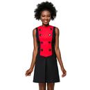 MARMALADE Button Front Two Tone Dress In Red/Navy