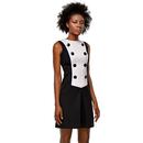 Marmalade Contrast Panel 60s Mod Dress in Black and White