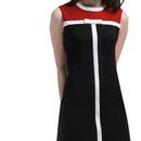 MARMALADE Retro 60s Mod Bow Dress in Black/Red